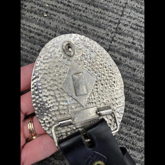 New Erica Anenberg Pansy Floral Studded Leather Belt 34 L XL main image 3